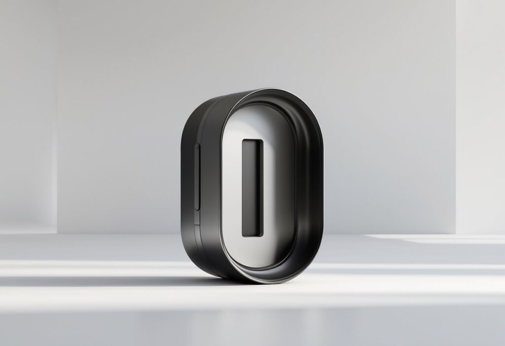 Objeto moderno e elegante com fundo branco, destacando seus detalhes e design.