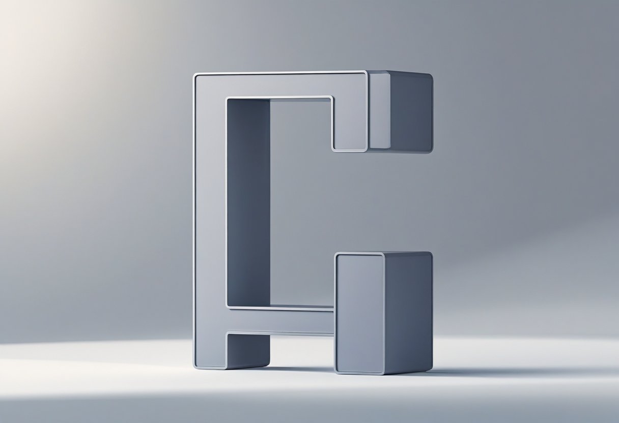 Ilustração de um objeto moderno com a letra 'L' integrada em seu design, em um fundo neutro.